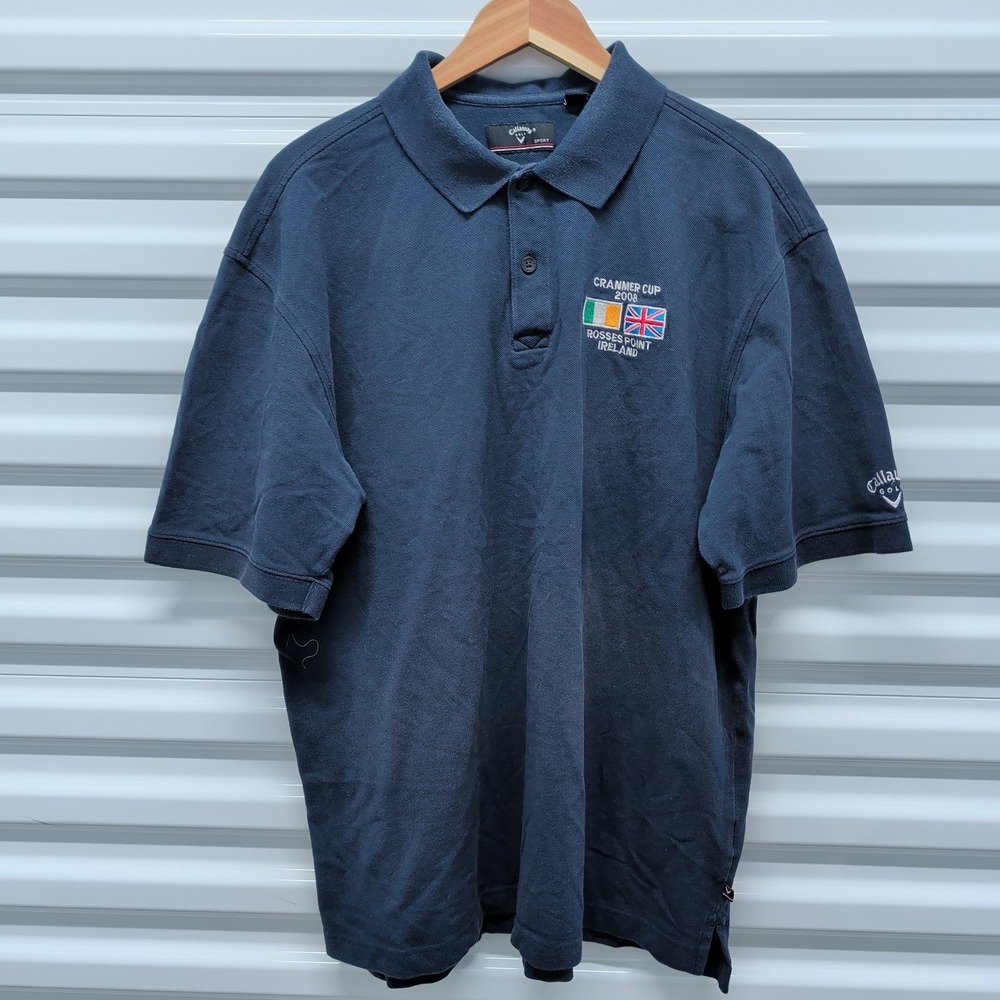 Callaway Golf XL Mens Polo‎ Navy Blue Cranmer Cup 2008 Rosses Point Ireland Logo